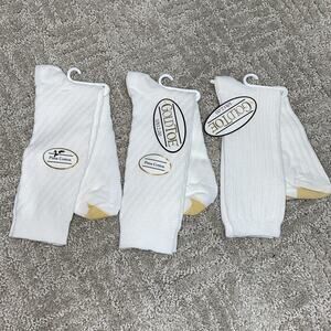 THREE GOLD TOE WHITE WOMEN'S PIMA COTTON SOCKS NWT
